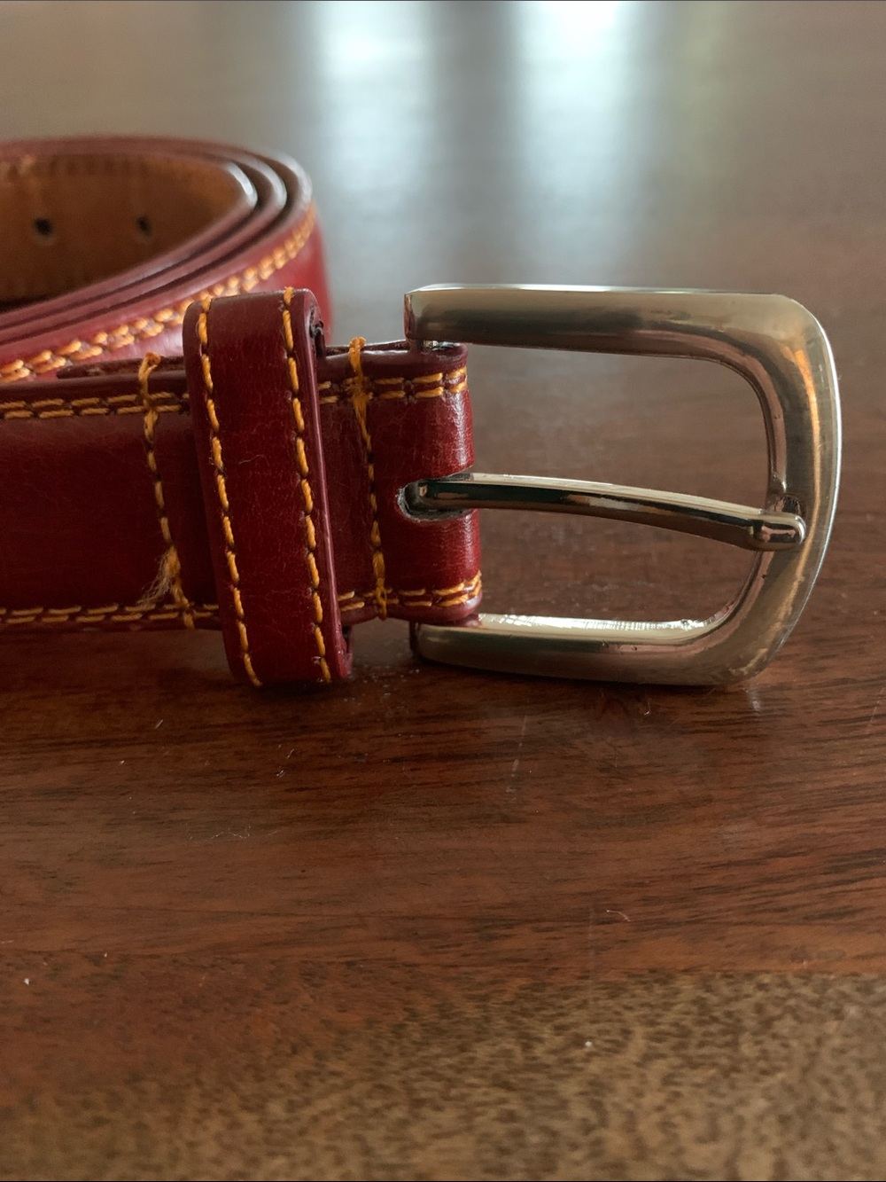 Vintage Italian Collection Brown Split Leather Belt, Sz L-XL